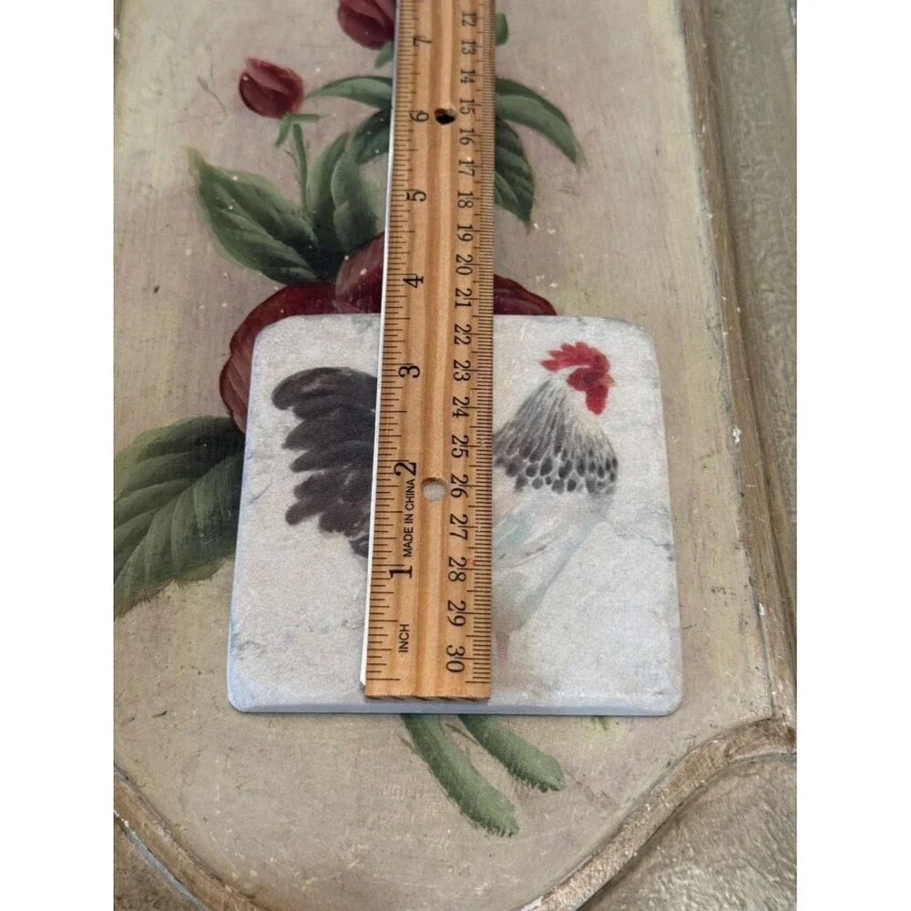 Chicken Resin Coasters Set of Four Rustic Country Farmhouse Ranch